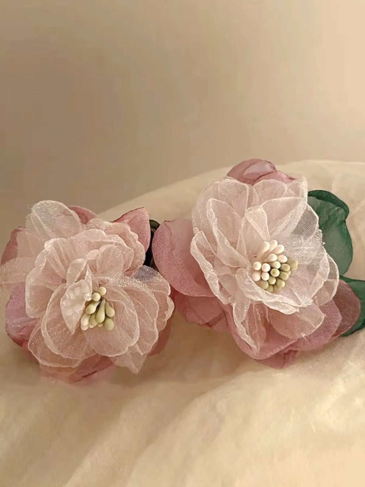 Fashion Retro Stage Pink Vintage 3D-Floral Earrings