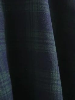 Fashion Retro Stage Plaids 1950s Buttoned Belted Swing Dress