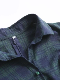Outlet Retro Stage Plaids 1950s Buttoned Belted Swing Dress