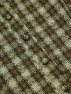 Outlet Retro Stage Plaids 1950s Buttoned Belted Swing Dress