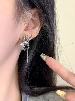 Sale Retro Stage Playful Rabbit Alloy Stud Earrings