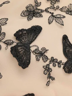 Sale Retro Stage [Plus Size] 1950s Butterfly Patchwork Vintage Dress Black