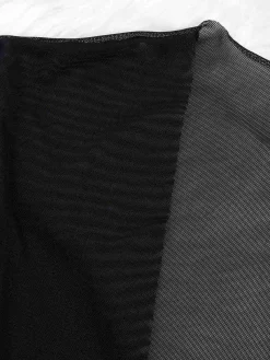 Online Retro Stage [Plus Size] 1960s Solid Dolman Sleeve Loose Cover Up Black