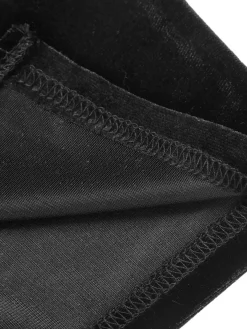 Clearance Retro Stage [Plus Size] 1940s Solid Square Neck Velvet Dress Black