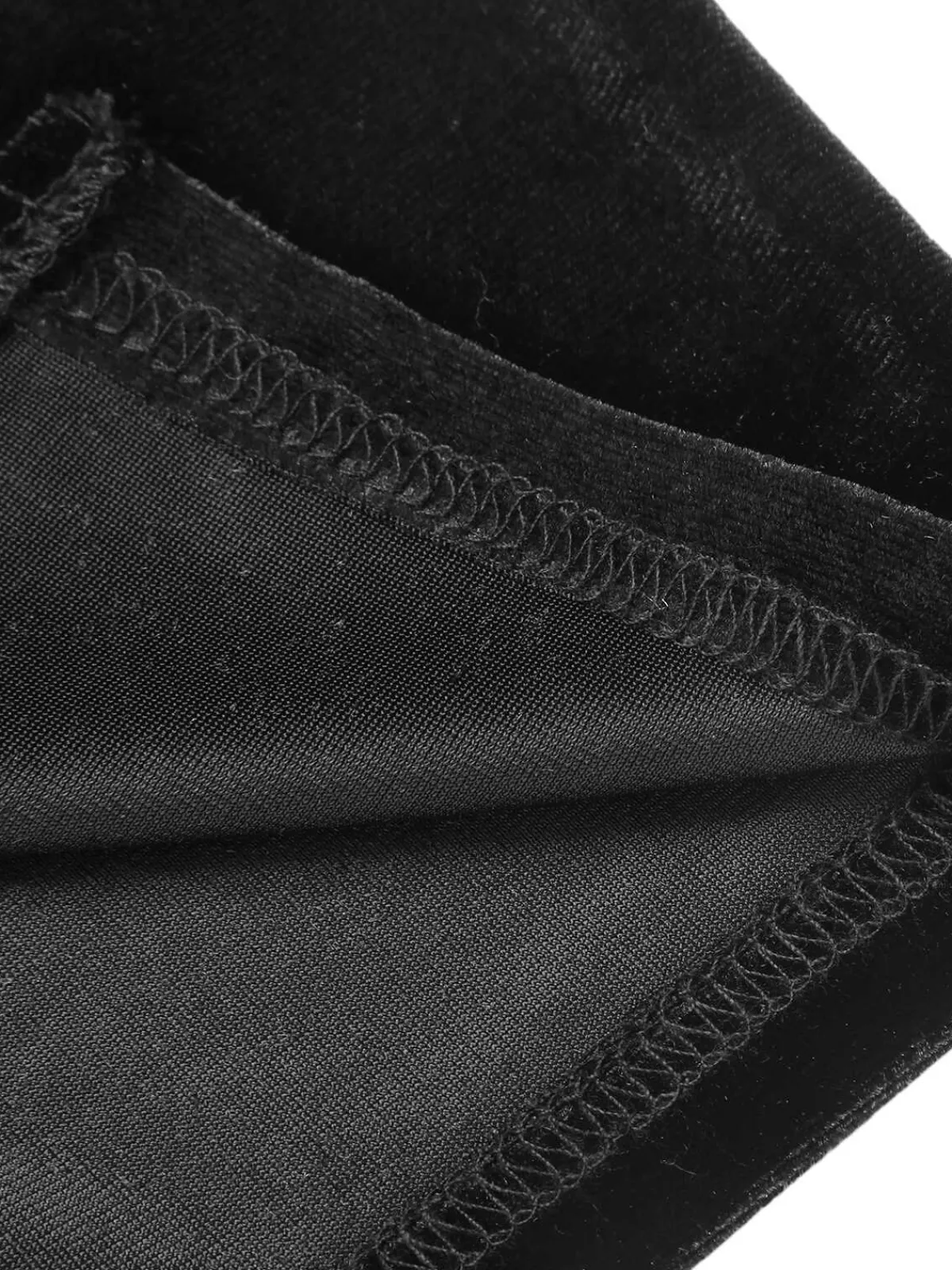 Clearance Retro Stage [Plus Size] 1940s Solid Square Neck Velvet Dress Black