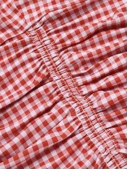 Clearance Retro Stage [Plus Size] Gingham 1950s Halter Bowknot One-piece Swimsuit Red