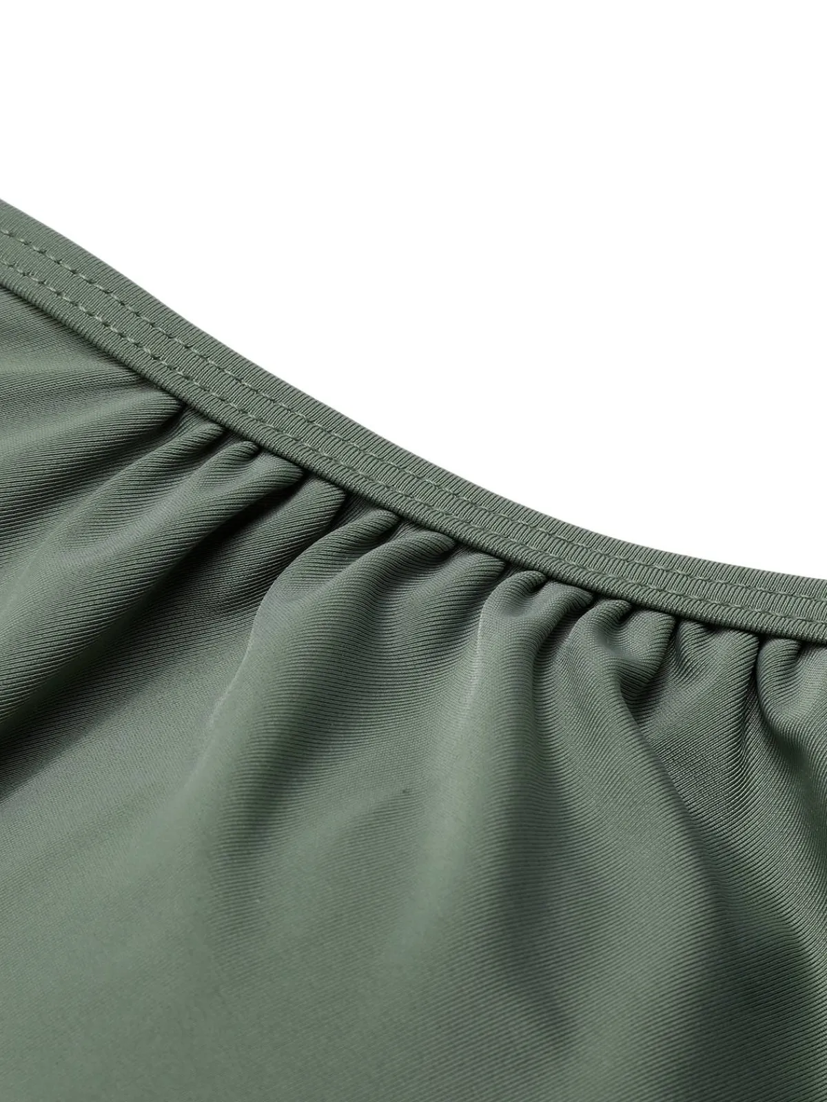 New Retro Stage [Plus Size] 1930s Halter Strappy Tankini Swimsuit Green Grey