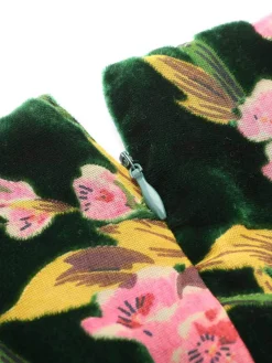 New Retro Stage [Plus Size] 1930s Velvet Vintage Jumpsuit Green