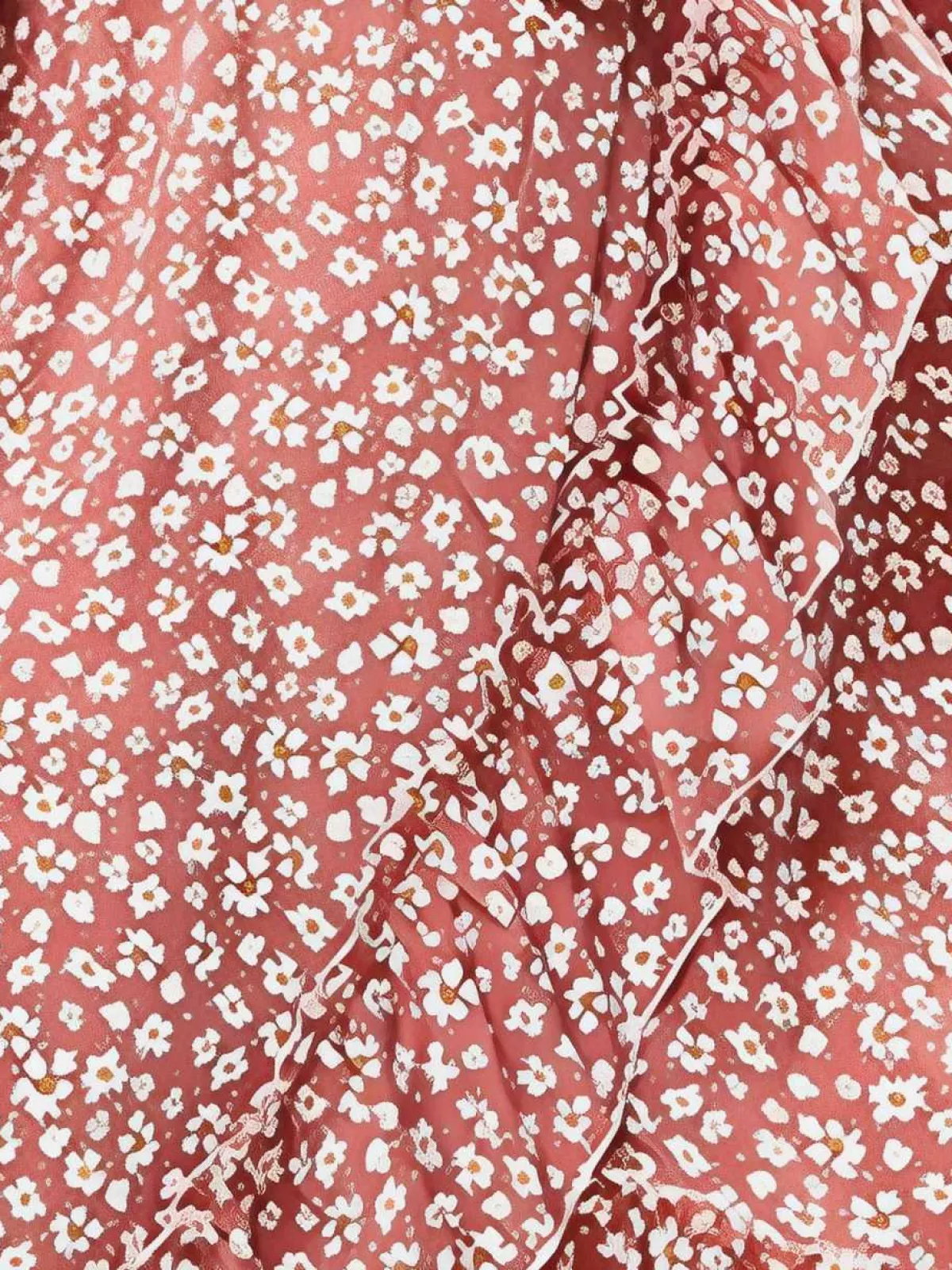 Fashion Retro Stage [Plus Size] 1930s Boho Daisy Ruffles Hem Dress Pink
