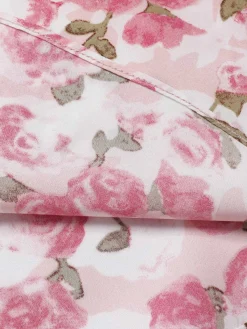 Online Retro Stage [Plus Size] 1950s Floral V-Neck Dress Pink