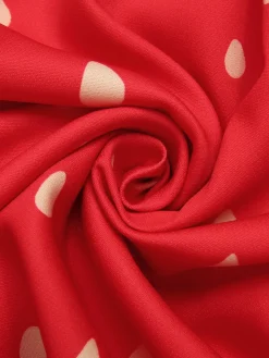 Sale Retro Stage [Plus Size] 1950s Strawberry Ruffle Belt Dress Red