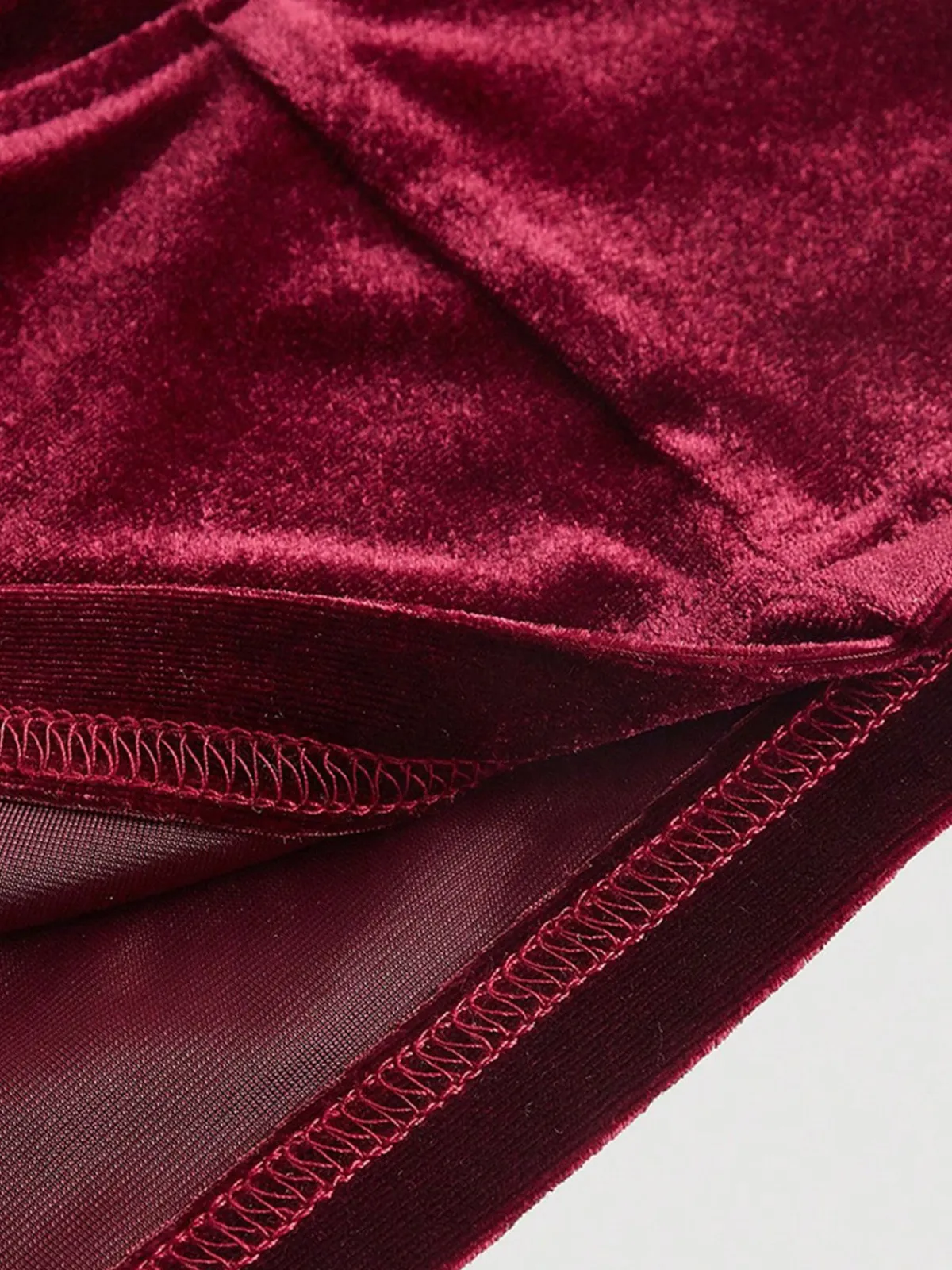 Sale Retro Stage [Plus Size] 1950s Velvet Lace-Up Bandeau Vest Red