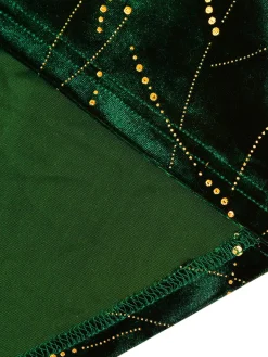 Discount Retro Stage [Plus Size] 1930s Glitter Velvet Mermaid Dress