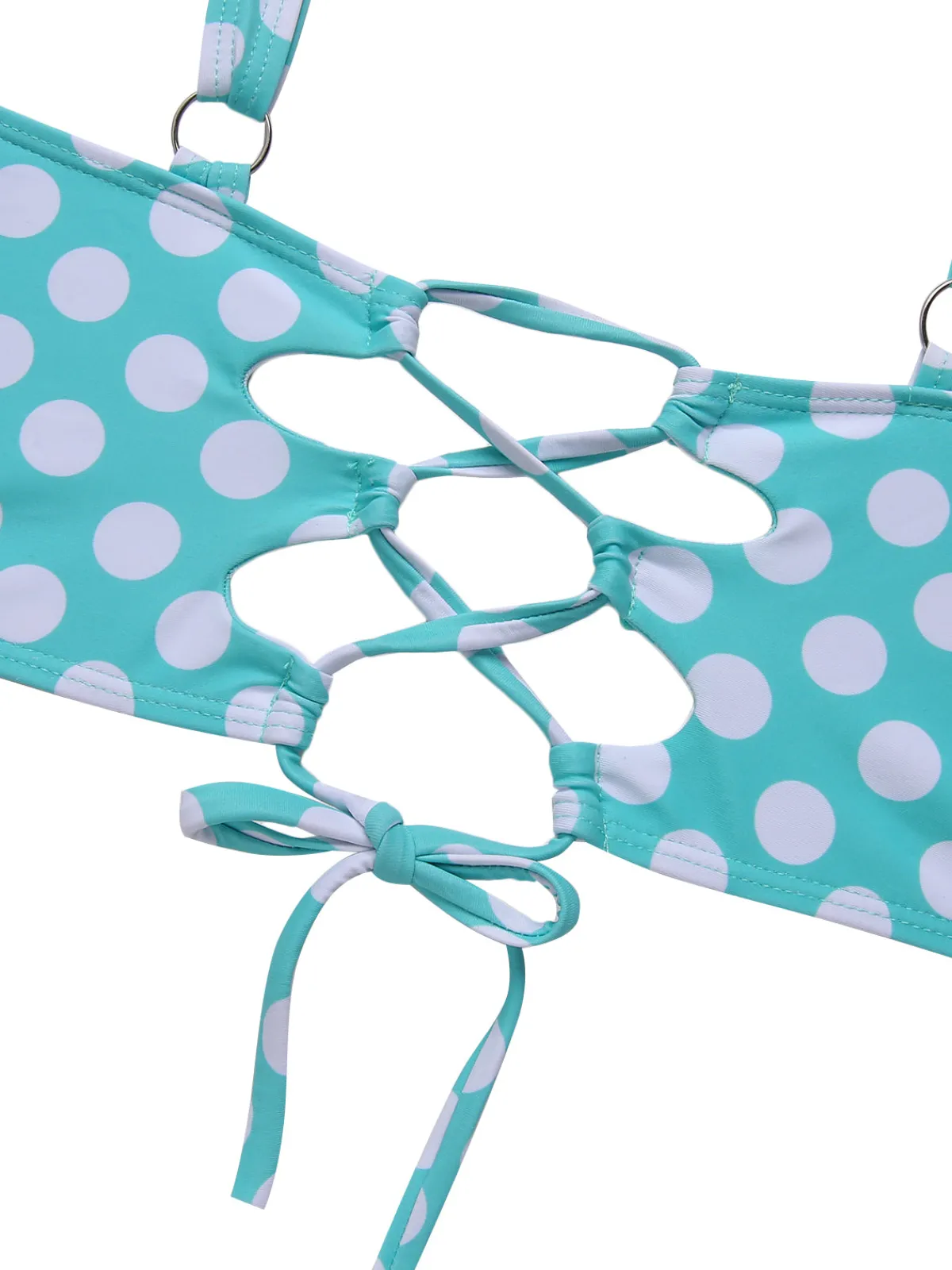 Hot Retro Stage [Plus Size] 1930s Polka Dot Suspender Swimsuit Set