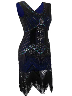 Discount Retro Stage Plus Size 1920s Sequined Dress