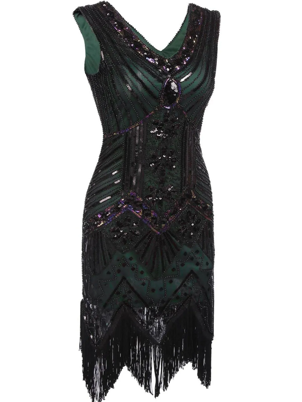 Discount Retro Stage Plus Size 1920s Sequined Dress