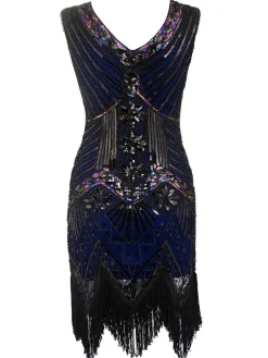 Discount Retro Stage Plus Size 1920s Sequined Dress