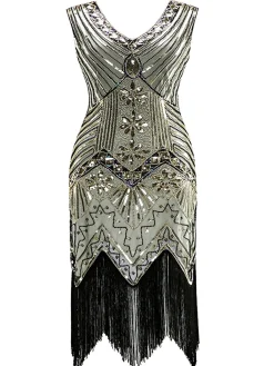 Discount Retro Stage Plus Size 1920s Sequined Dress