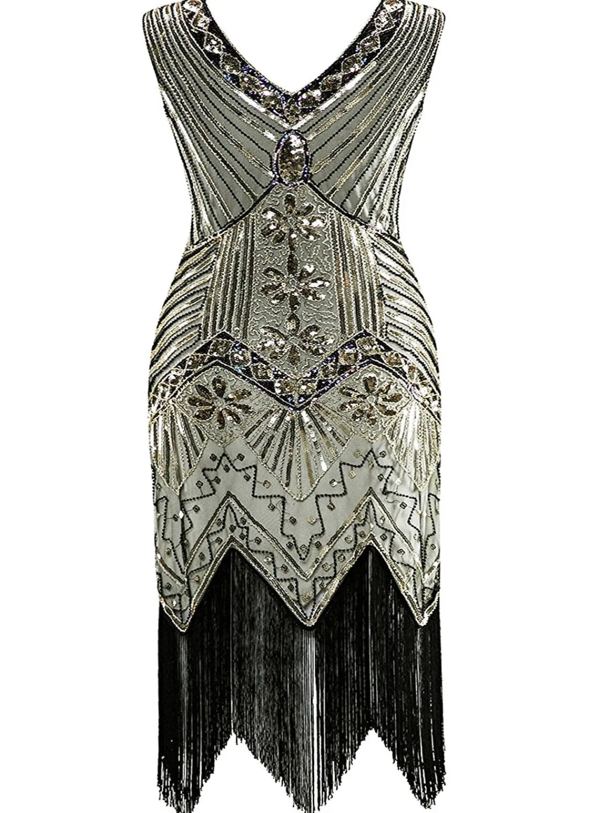 Discount Retro Stage Plus Size 1920s Sequined Dress