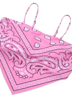 Discount Retro Stage [Plus Size] 1950s Spaghetti Strap Print Swimsuit