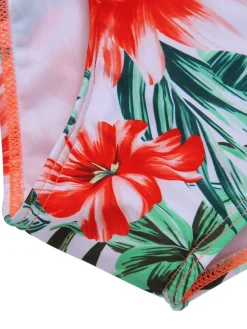 Sale Retro Stage [Plus Size] 1940s Strap Flowers One-Piece Swimsuit
