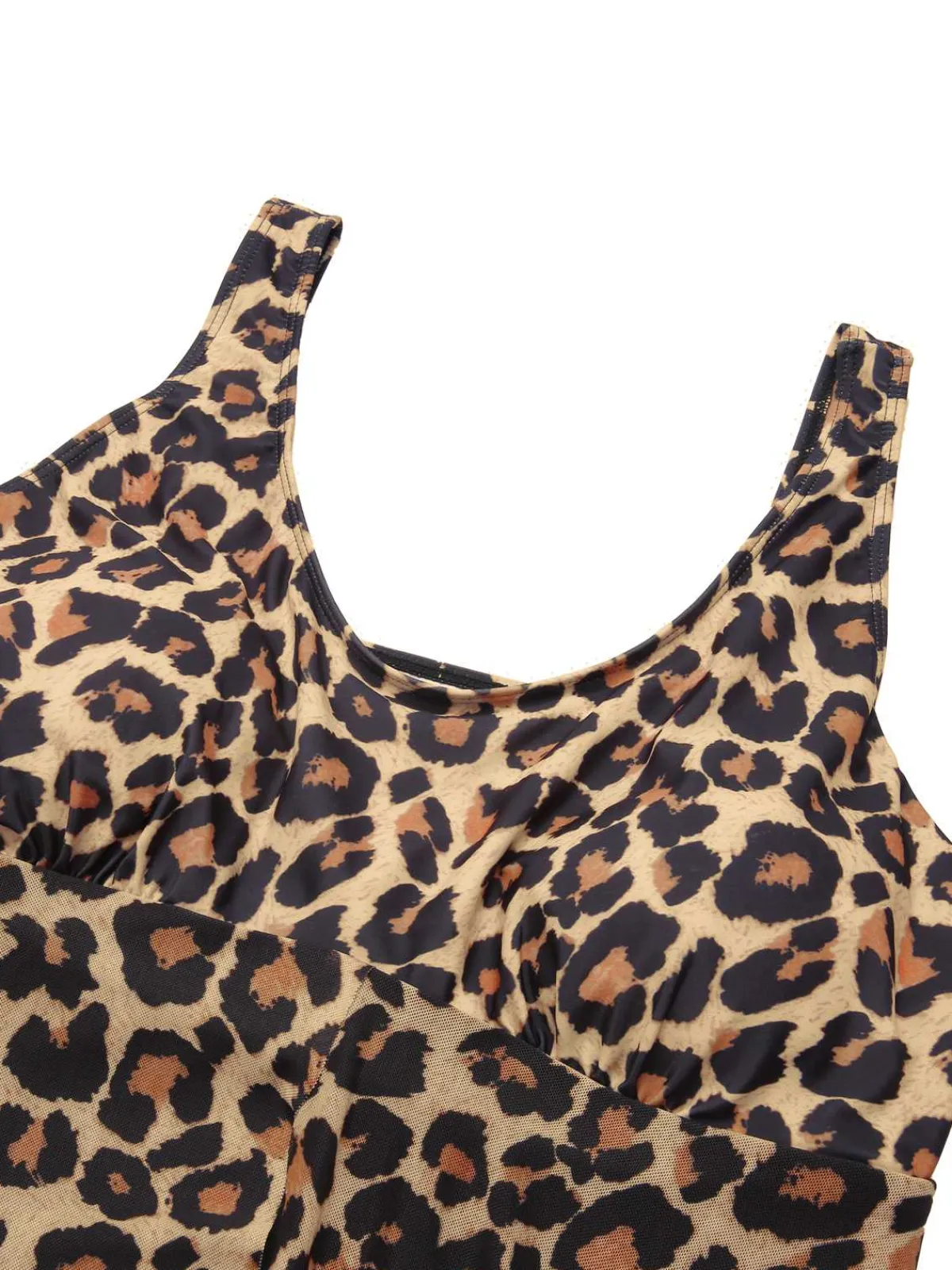 Best Retro Stage [Plus Size] 1940s Strap Print One-Piece Skirt Swimsuit