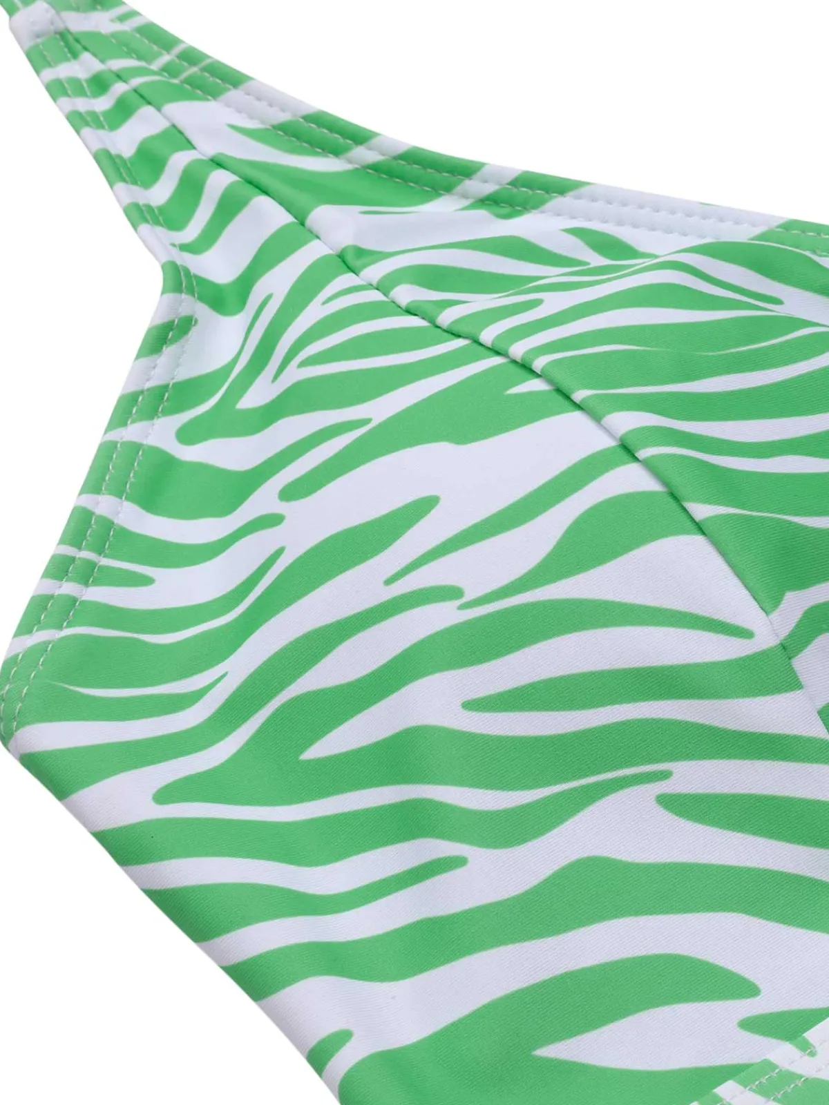 Online Retro Stage [Plus Size] 1940s Zebra Print Cutout Halter Swimsuit