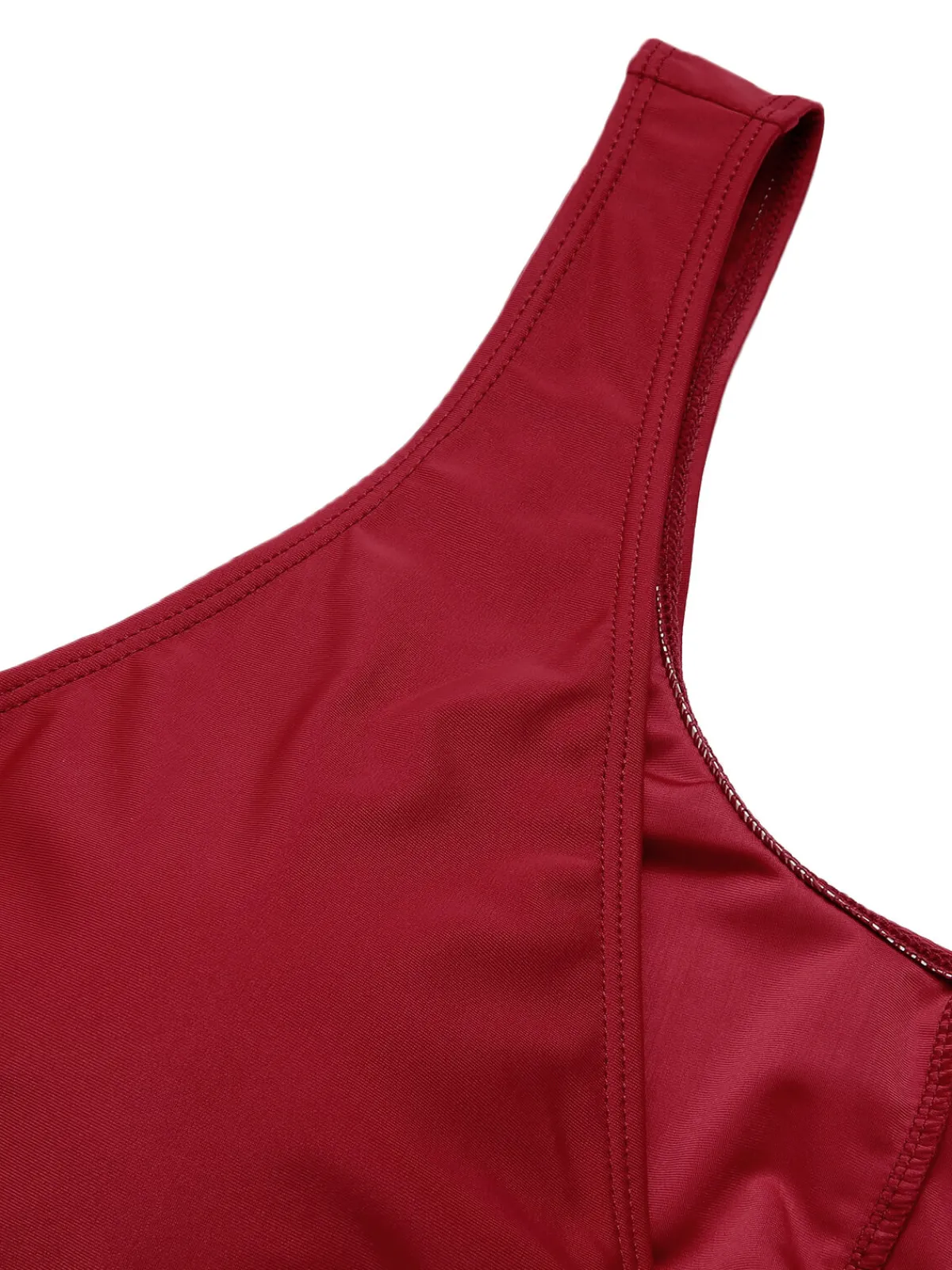Best Retro Stage [Plus Size] 1930s Floral Bikini Set & Cover-Up Wine Red