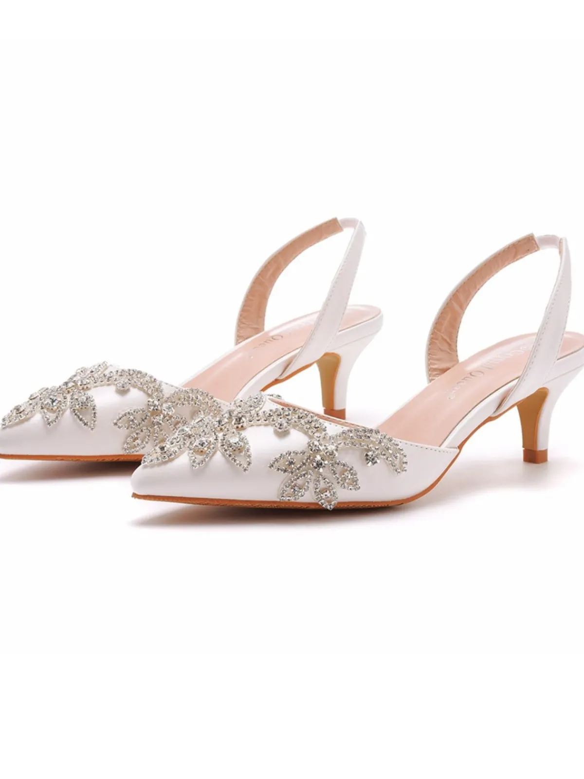 Best Retro Stage Pointed Rhinestoned Slingback Stiletto High Heels Silver