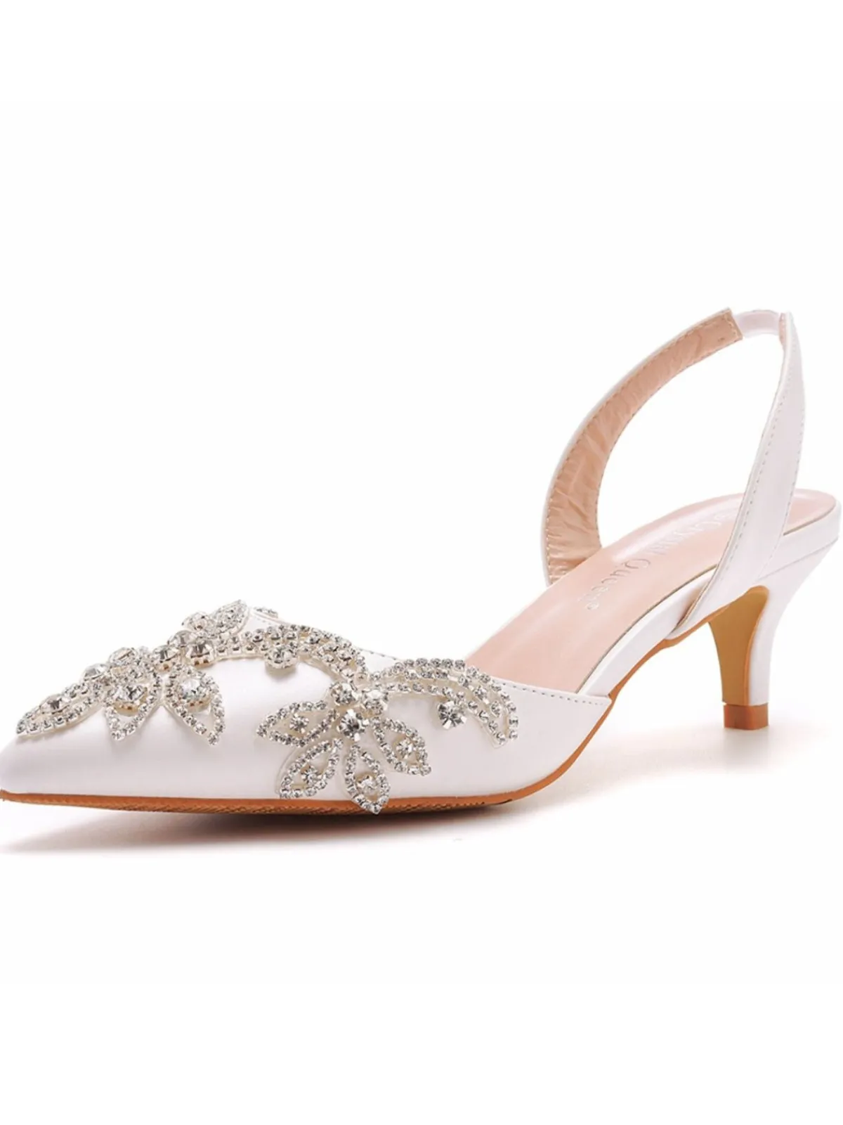 Best Retro Stage Pointed Rhinestoned Slingback Stiletto High Heels Silver