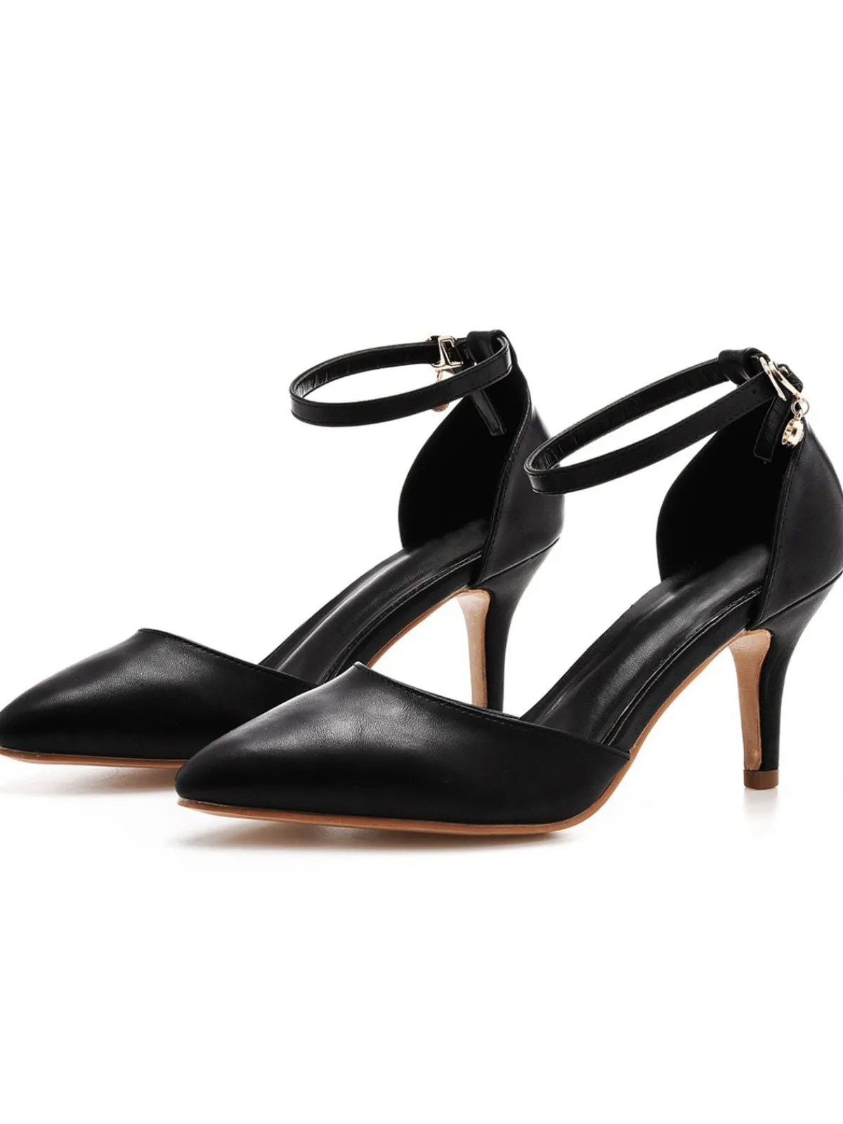 New Retro Stage Pointed Toe Leather Stiletto Heels Shoes