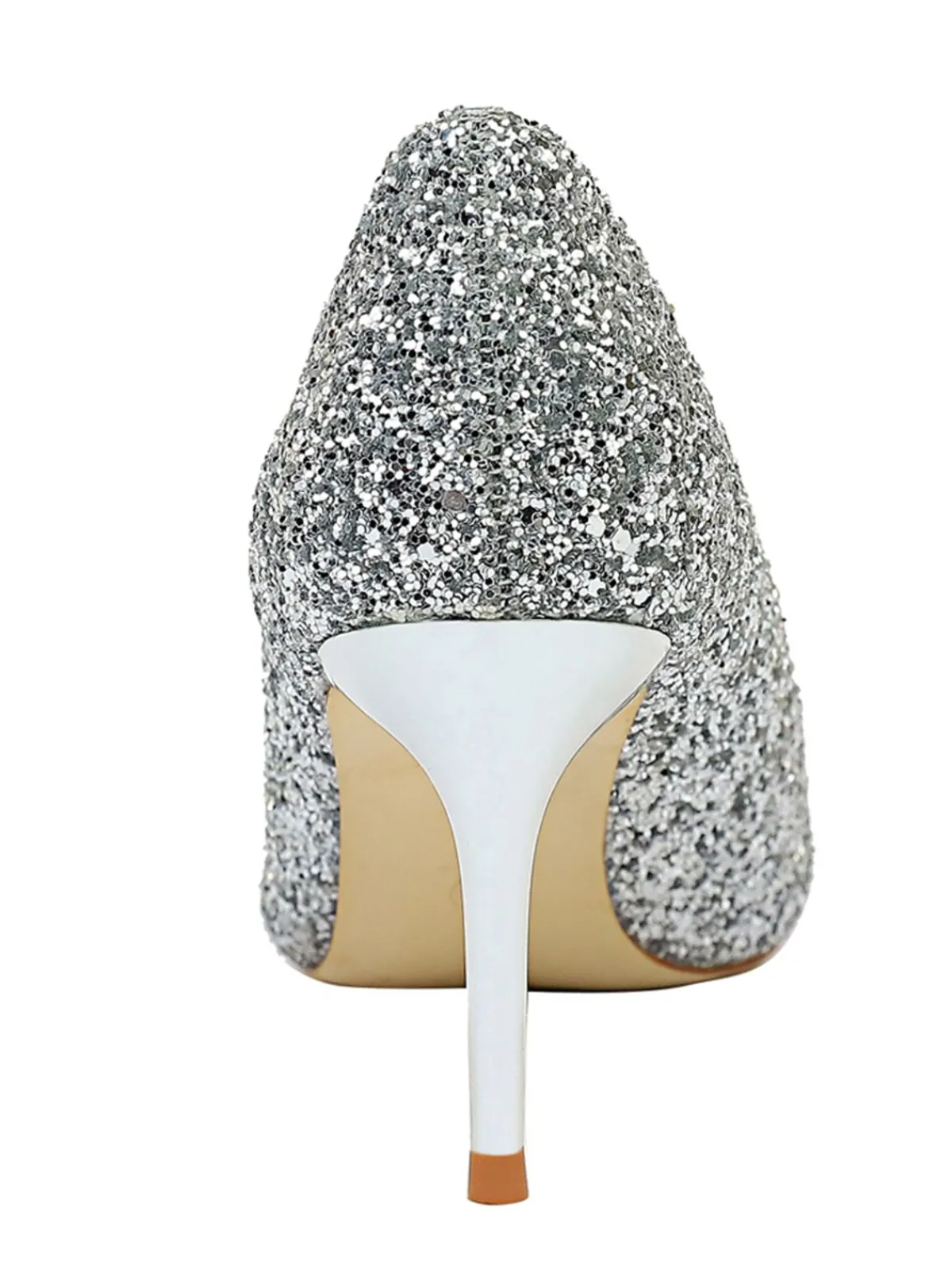 Outlet Retro Stage Pointed Toe Sequins Glitter High Heels Shoes