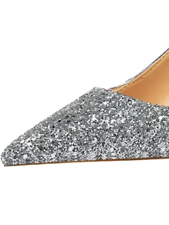 Outlet Retro Stage Pointed Toe Sequins Glitter High Heels Shoes