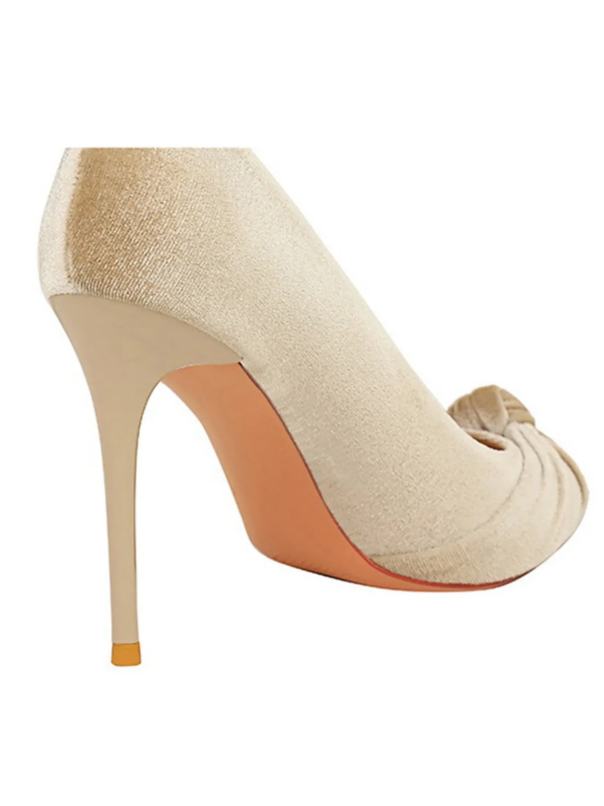 New Retro Stage Pointed Toe Velvet Stiletto Heels Shoes