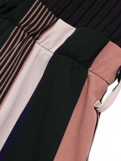 Discount Retro Stage [Pre-Sale] Green 1950s Stripes Knitted Belted Jumpsuit