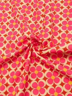 Best Retro Stage [Pre-Sale] 1960s Hippie Floral Round Neck Dress Orange