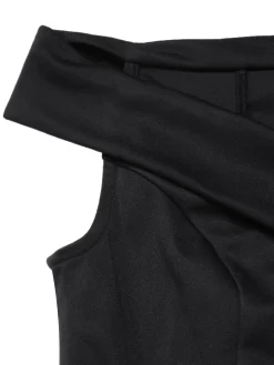 Discount Retro Stage [Pre-Sale] 2PCS 1950s Off-Shoulder Top & Pocket Plaids Skirt Black & Grey