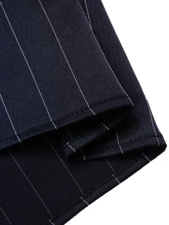 Outlet Retro Stage [Pre-Sale] 1960s Drop Waist Pleated Striped Belted Dress Blue