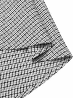 Fashion Retro Stage [Pre-Sale] 1950s High-Waist Plaids Button Pocket Skirt Light Grey