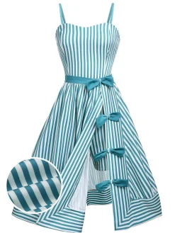 Clearance Retro Stage [Pre-Sale] 1950s Stripes Romper & Skirt Turquoise