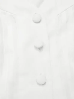 Discount Retro Stage [Pre-Sale] 1950s Off-Shoulder Puff Pleated Top White