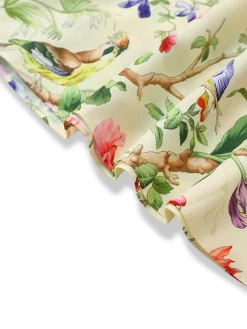 Clearance Retro Stage [Pre-Sale] 1950s Floral Birds Ruffled Flutter Sleeve Dress Yellow