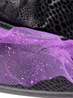 Outlet Retro Stage Purple Pointed Halloween Leather Witch Hat