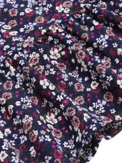 New Retro Stage 1980s Ditsy Floral Sleeveless Dress Purple