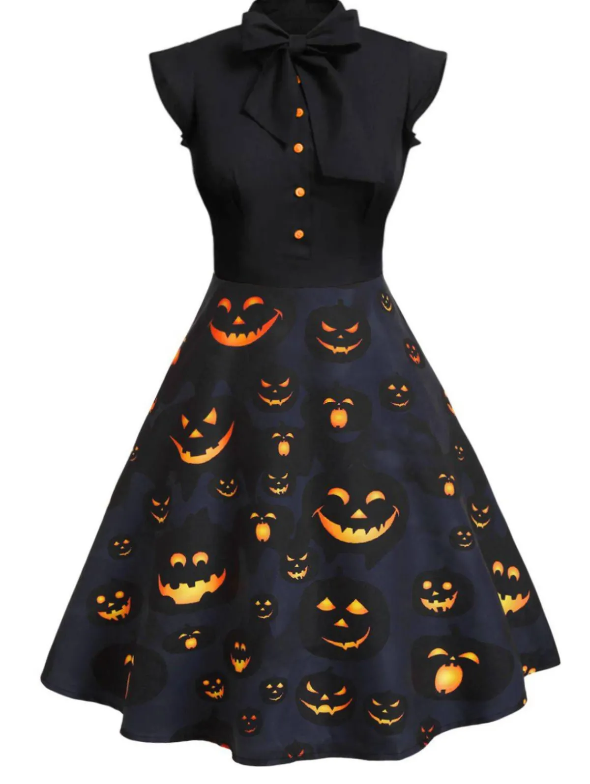 Discount Retro Stage Purple 1950s Halloween Patchwork Dress