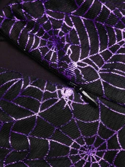 Outlet Retro Stage 1950s Laser Mesh Spiderweb Halter Dress Purple