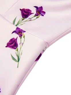 Discount Retro Stage 1940s Petunia Lapel Dress Purple