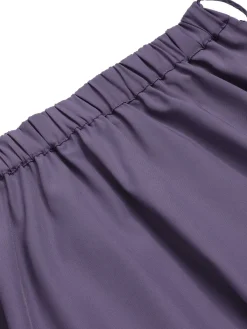 Online Retro Stage 1940s Solid Skirt with Belt Purple