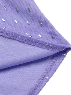 Fashion Retro Stage 1960s Spaghetti Strap Fringe Dress Purple