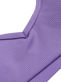 Sale Retro Stage 1950s Spaghetti Straps Solid Swimsuit Purple